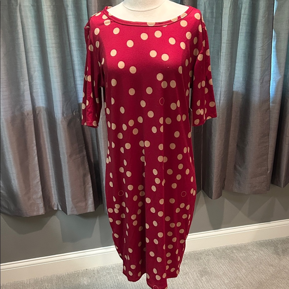 Red Polka Dot Dress - LuLaRoe Julia size XL new